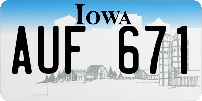 IA license plate AUF671
