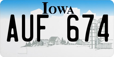 IA license plate AUF674