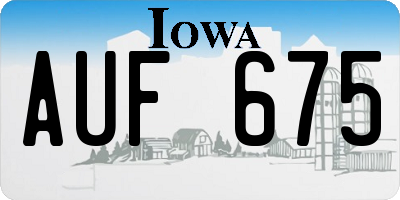 IA license plate AUF675