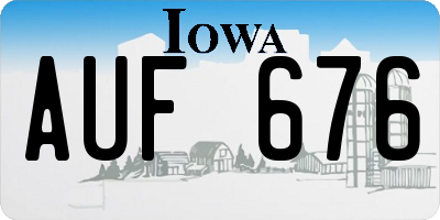 IA license plate AUF676