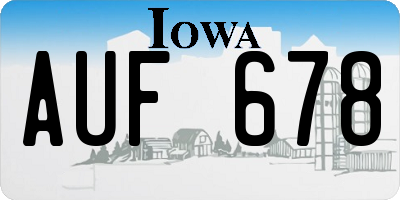 IA license plate AUF678