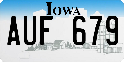 IA license plate AUF679