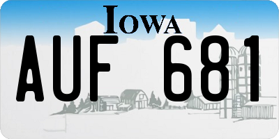 IA license plate AUF681