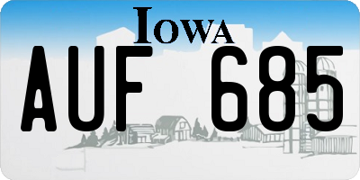 IA license plate AUF685