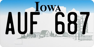 IA license plate AUF687