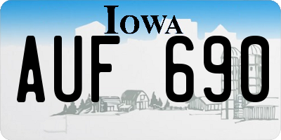 IA license plate AUF690