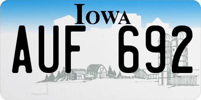 IA license plate AUF692