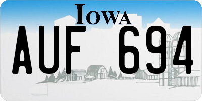IA license plate AUF694