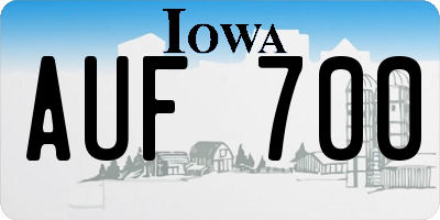 IA license plate AUF700