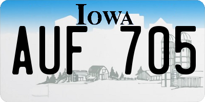 IA license plate AUF705