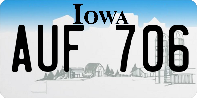 IA license plate AUF706
