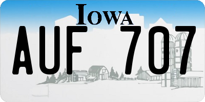 IA license plate AUF707