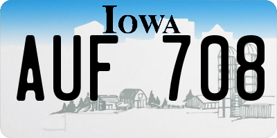 IA license plate AUF708