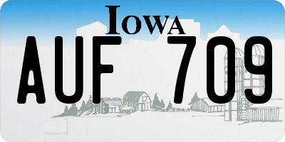 IA license plate AUF709