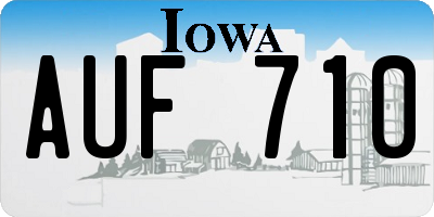 IA license plate AUF710