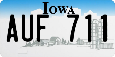 IA license plate AUF711