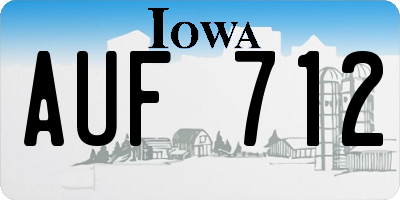 IA license plate AUF712