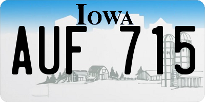 IA license plate AUF715