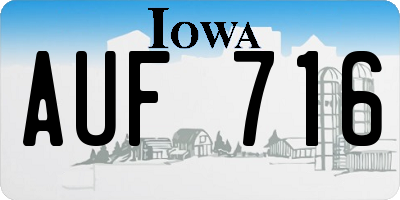 IA license plate AUF716