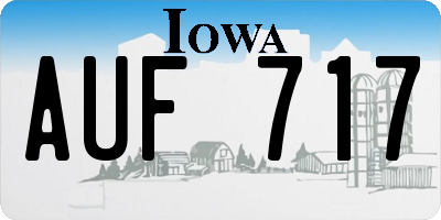 IA license plate AUF717