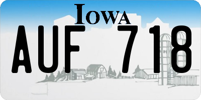 IA license plate AUF718