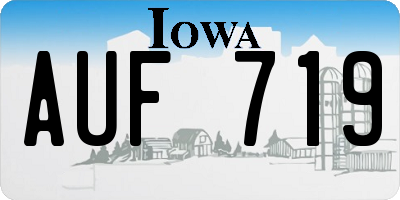 IA license plate AUF719
