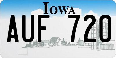IA license plate AUF720