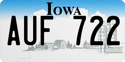 IA license plate AUF722