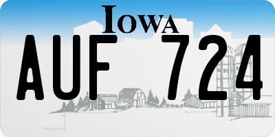 IA license plate AUF724
