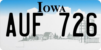 IA license plate AUF726