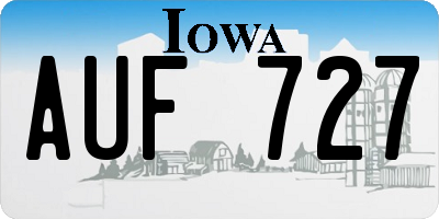 IA license plate AUF727