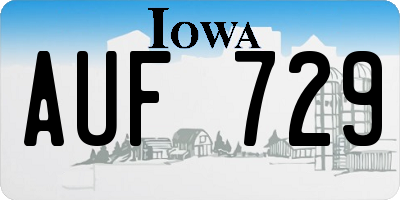 IA license plate AUF729