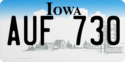 IA license plate AUF730