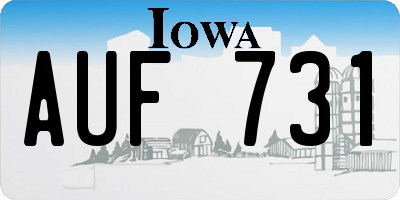 IA license plate AUF731