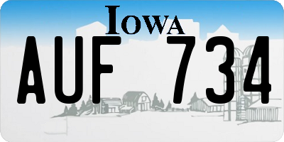 IA license plate AUF734