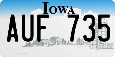 IA license plate AUF735