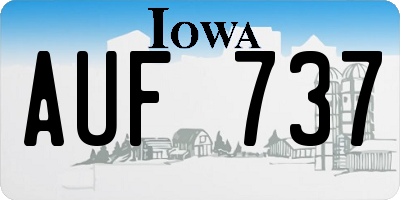 IA license plate AUF737