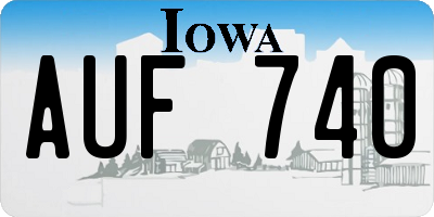 IA license plate AUF740