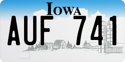 IA license plate AUF741