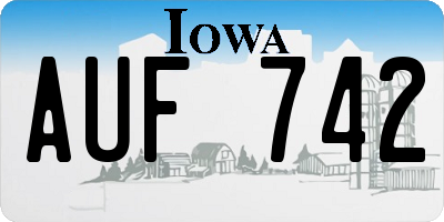IA license plate AUF742