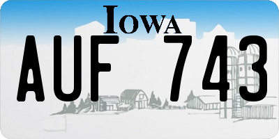IA license plate AUF743