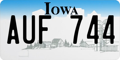 IA license plate AUF744
