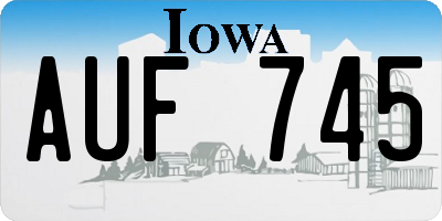 IA license plate AUF745