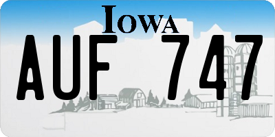 IA license plate AUF747