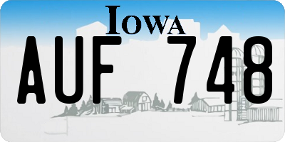 IA license plate AUF748