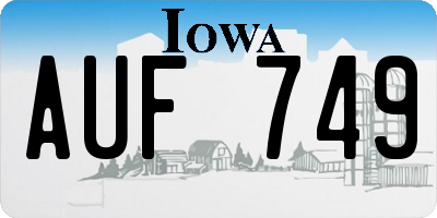 IA license plate AUF749
