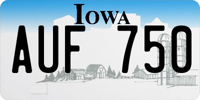 IA license plate AUF750