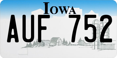 IA license plate AUF752