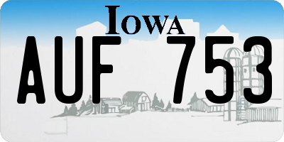 IA license plate AUF753