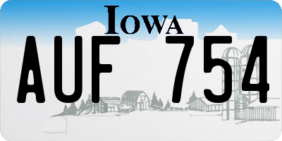 IA license plate AUF754